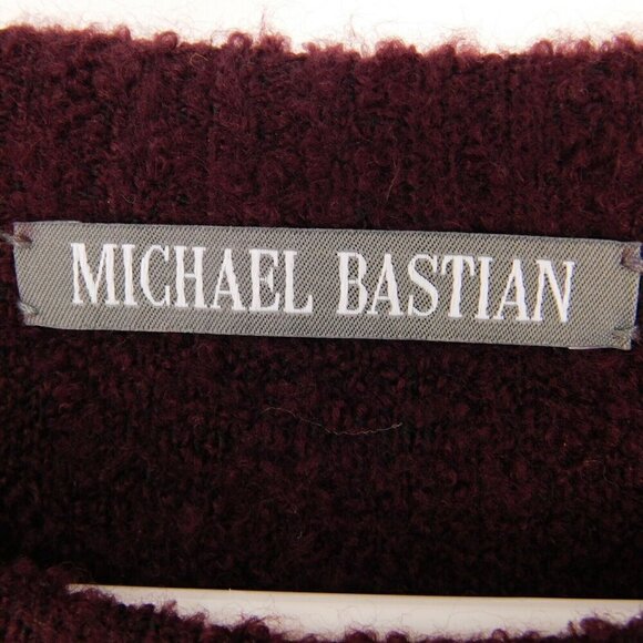 Michael Bastian Sweater Mens Extra Large Long Sleeve Maroon Lambs Wool Blend - Picture 6 of 8